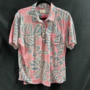 Marine Layer Hawaiian Shirt Pull over Red Blue Reverse Print Size Large
